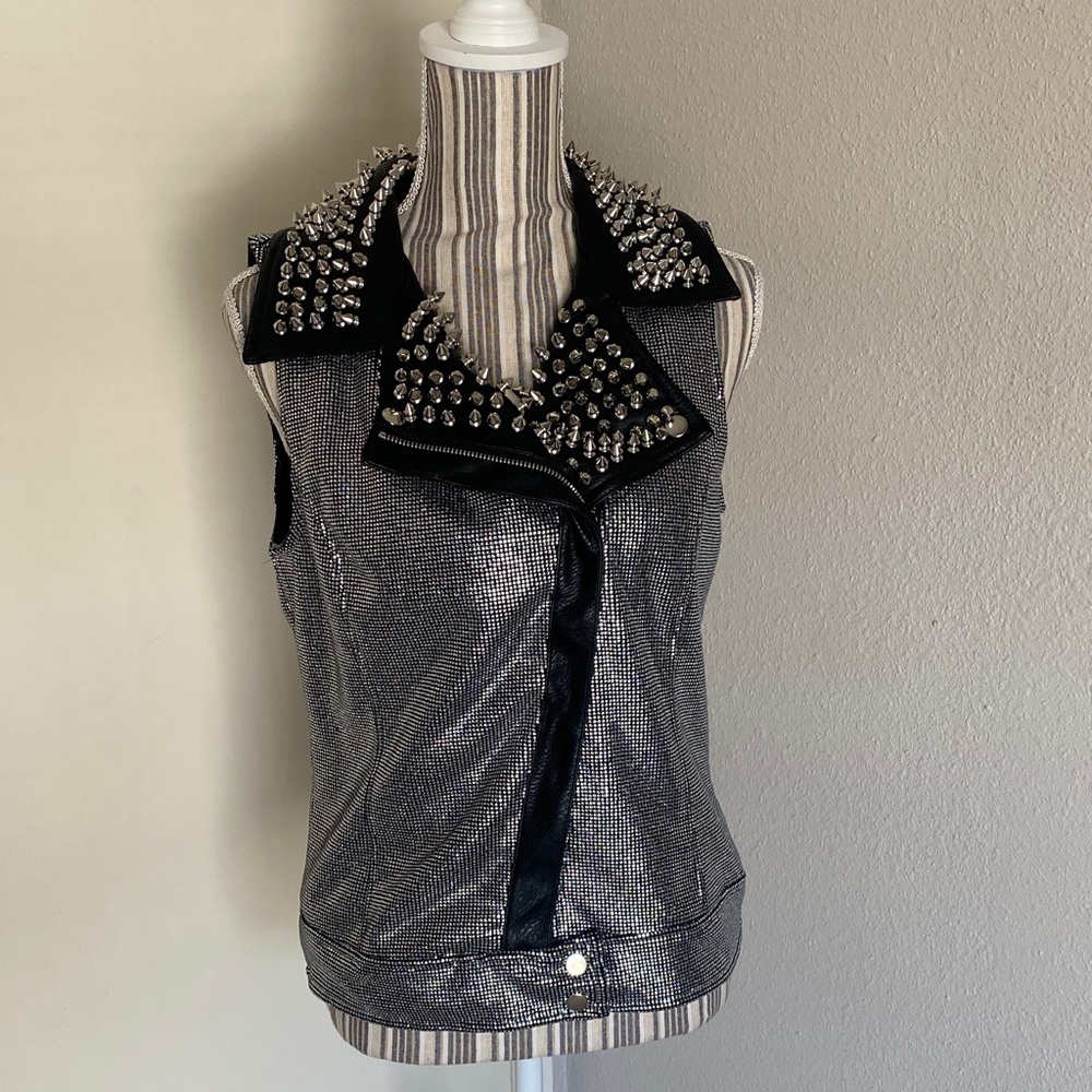 AKIRA Metallic Studded Vest